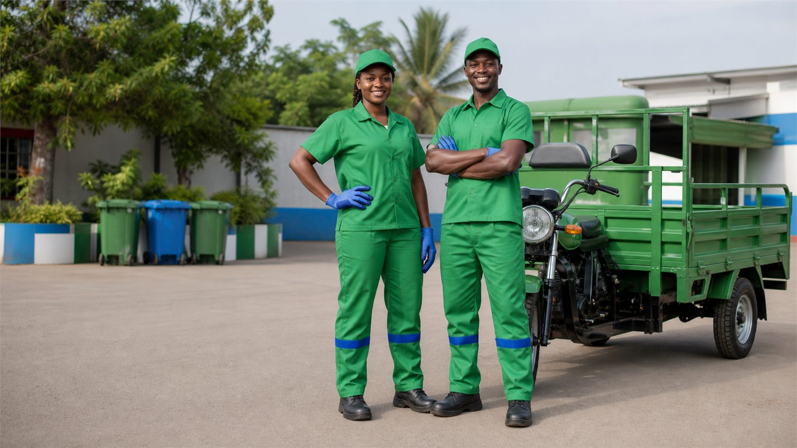 Professional waste collection team